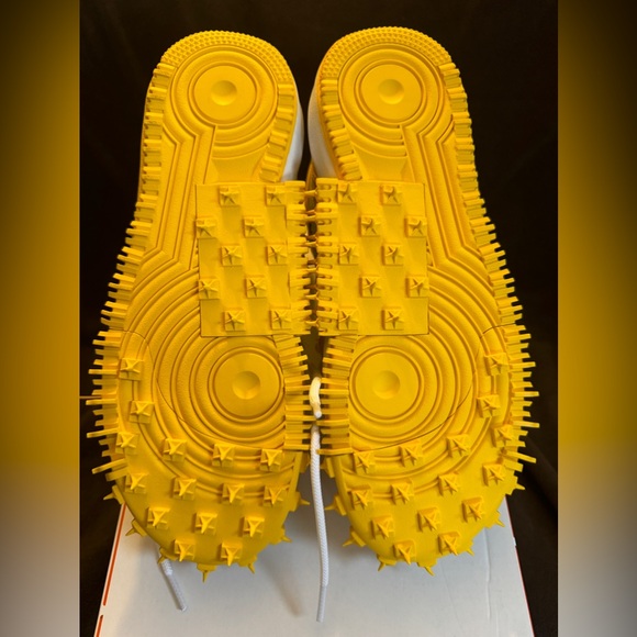 New Nike Air Force 1 Mid SP LTHR ‘Off-White /Varsity Maize’ Men’s Size 9 - Picture 13 of 16